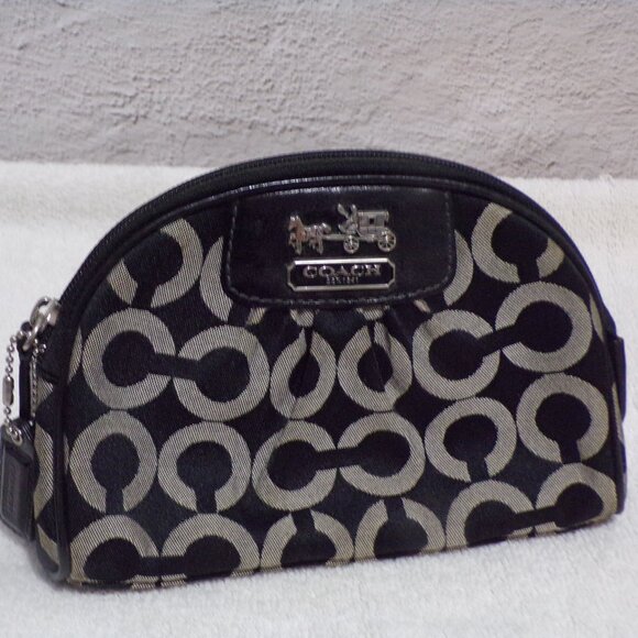 Coach Cosmetic Bag Black & Gray - Picture 1 of 4